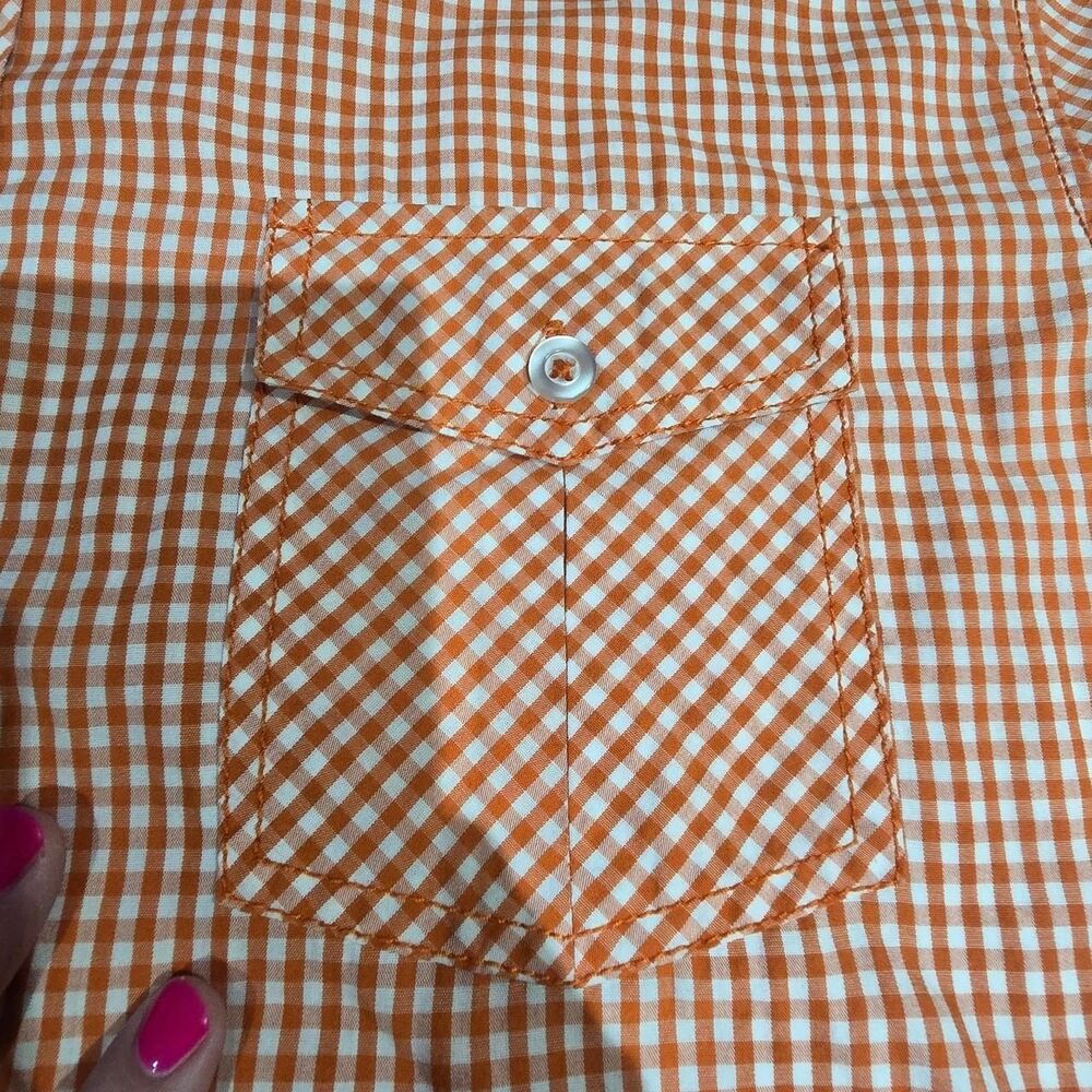 Michael Brandon Button-up Shirt Men's Size Large Cotton blend white and orange - Picture 2 of 6